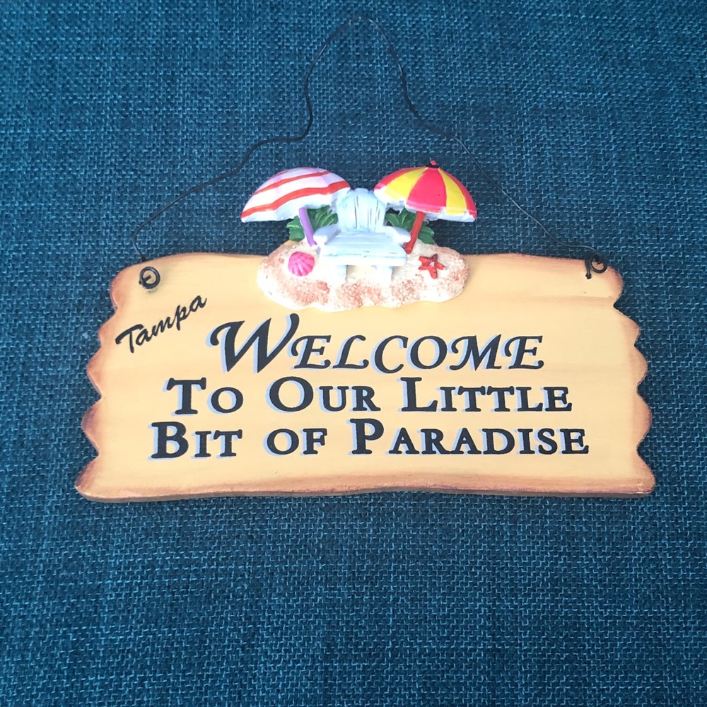 🛍️ Welcome to Our Little Bit of Paradise Wall Sign